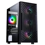 CiT Terra Micro-ATX PC Gaming Case M/ATX with Tempered Glass Side Panel with 3 Front ARGB Infinity Fans & 1 Rear ARGB Infinity Fan Included | Black