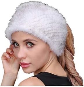 Knitted Real Mink Fur Heaband Headwear Winter Warm Black Brown Red Orange Pink Color Women Elastic