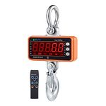 Klau 1T 2000 lb Aluminum Case Digital Crane Scale Heavy Duty industrial Smart Hanging Scales LED Display with Remote Orange for Farm Factory