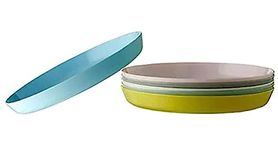 IKEA Kalas Plastic Plate 6 Pack 19 x 2 centimetres Pastel Multi Coloured