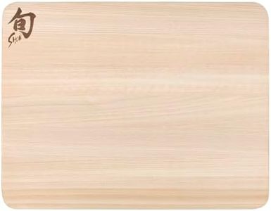 Shun Cutlery Small Hinoki Cutting Board, 10.75" x 8.25" Small Wood Cutting Board, Medium-Soft Wood Preserves Knife Edges, Authentic, Japanese Kitchen Cutting Board
