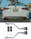 Replacement For 2015-Present Lexus RC200t RC300 RC350 STAINLESS STEEL POLISHED SILVER Muffler Axle Back 3.5" Double Wall Quad Burnt Tips Exhaust