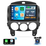 [2+64G] Android 13 Car Stereo for Mazda 2 2007-2014 with Wireless Apple Carplay&Android Auto,9 Inch Touch Screen Car Radio with GPS WiFi Bluetooth FM/RDS Radio SWC Dual USB/AUX-in+AHD Backup Camera