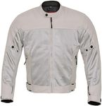 WICKED STOCK Mens Motorcycle Jacket-Air Mesh Biker Jacket Men-Dual Sport Motorcycle Armor-Motorcycle Gear for Men-Gray