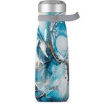 S'well Stainless Steel Traveler with Handle, 32oz, Ocean Marble, Triple Layered Vacuum Insulated Containers Keeps Drinks Cold for 50 Hours and Hot for 18, BPA Free, Easy Carrying On The Go