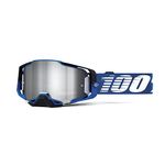 100% ARMEGA Goggle Motocross & Mountain Biking Goggles with Ultra HD Lens & Nose Guard (Rockchuck - Mirror Silver Flash Lens)