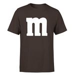 Letter M Halloween Costumes T-Shirt | Funny Cool Graphic Tee Idea | for Men, Dark Chocolate, 3X-Large