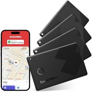 SwitchBot Wallet Finder Card 4 pezzi, Smart AirTag compatibile con Apple Find My, Bluetooth Tracker per chiavi, telefoni, bagagli, fino a 3 anni di batteria, Resistente all'acqua e alla polvere