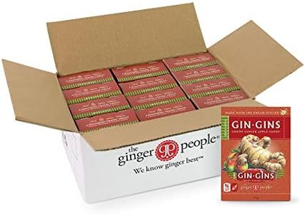 GIN GINS Spicy Apple Ginger Chews 84g – Natual Fresh Ginger Candy by The Ginger People – Individually Wrapped Healthy Candy – Spicy Apple Ginger Flavor – Box of 12