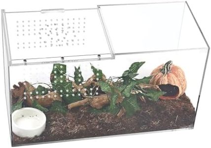 NANEEZOO Acrylic Reptile Terrarium Enclosure, 14”x6”x8” Tarantula Enclosure with Magnetic Sliding Door, Breeding Box for Arboreal Reptiles, Amphibians, Mantis, Spiders, Cricket & Other Invertebrates