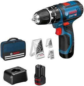 Bosch Professional 12V System Perceuse-Visseuse à Percussion sans Fil GSB 12V-15 (Batterie 2x2.0 Ah + Chargeur Inclus, 2x Jeu de Forets, 1x Jeu d'Embouts, dans un sac) - Amazon Exclusive Set