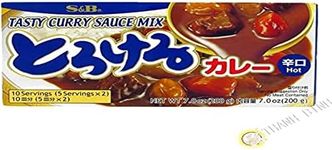 S&B Torokeru Curry Sauce Mix Hot, Japanese Curry Sauce, 200 Gram