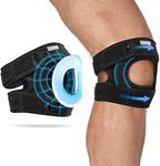 Fit Geno 1-Pack Patella Knee Brace for Knee Pain, Knee Compression Sleeve Knee Brace for Arthritis Pain and Support, Essential Workout Knee Guard Knee Pads for Women and Men