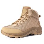 derlychug Men's Hiking Boots Camp Military Tactical Combat Lightweight Work Outdoor Walking Breathable Desert Trekking Boots(Sand,41)