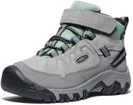 KEEN unisex-child Targhee 4 Mid Height Durable Comfortable Waterproof Hiking Boots, Alloy/Granite Green, 10 Little Kid