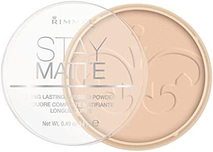 Rimmel London Stay Matte Pressed Powder, lightweight, creamy texture, high coverage, long-lasting shine control for up to 5H, Cruelty-Free