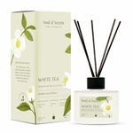 Soul & Scents Premium White Tea Reed Diffuser Set|Free 6 Fiber Reed Sticks|Toxin Free & Stress Relief |Long Lasting|Smoke Less Room Freshener for Home, Bedroom|120 ml