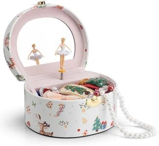 VLANDO Musical Jewelry Box for Girls, Arc Design with Spinning Ballerina