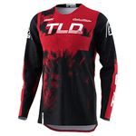 Troy Lee Designs GP Air Warped Jersey - Motocross Dirt Bike ATV Enduro Dual Sport Racing Off Road Long Sleeve Gear -Adult Men, Astro Red/Black, Large