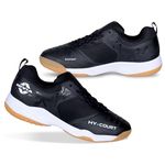 Nivia HY-Court 2.1 Badminton Shoes for Men | Ultimate Footwear for Court Mastery | Padel Shoes | Pickleball Shoes | Non-Marking Court Shoes | Unleash Your Full Court Potential | (Black) | Size UK09