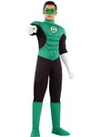 Funidelia | Green lantern costume OFFICIAL for man Superheroes, DC Comics, Justice League - Costumes for adults, accessory fancy dress & props for Halloween, carnival & parties - Size S - Green