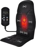 Alokrupaswam Car Seat Massager with Heat & Memory Foam Support | 8 Vibration Motors Full Back Neck Lumbar Massage Chair Pad for Home Office Travel Comfort