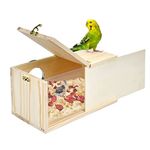 Vehomy Parrot Breeding Nest Box Parakeet Nesting Box Wood Bird Nest Breeding Box House Acrylic Transparent Bird Box with Detachable Wooden Board for Lovebirds Cockatiel Budgie Conure S