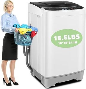 Nictemaw Portable Washing Machine, 15.6Lbs Capacity Full-Automatic Portable Washer, 2.1Cu.ft Washer and Dryer Combo with Drain Pump, 10 Wash Programs & 8 Water Levels for Apartment, Dorms, RV