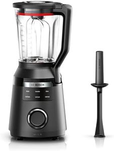 Bosch Hochleistungsmixer, Smoothie Maker, 1800W, 45.000 U-min, Programme für heiße Suppe & Reinigung, 2L, spülmaschinenfeste Teile, Made in Europe, schwarz, VitaPower Serie 6 MMB6652B