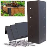4 Pack Raised Garden Bed Corner Brackets with Wood Screws for 20"-24" Bed, Rust Resistant Raised Bed Corners Metal Connectors 11" x 3" x 3" for Vegetable Planter Garden
