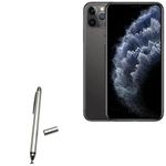 BoxWave Stylus Pen for Apple iPhone 11 Pro Max (Stylus Pen by BoxWave) - DualTip Capacitive Stylus, Fiber Tip Disc Tip Capacitive Stylus Pen for Apple iPhone 11 Pro Max - Metallic Silver