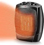 Space Heater, 1500W Ceramic Desk Space Heaters for Indoor Use, 3s Fast Heating Electric Space Heater, 3 Modes, Tip-over & Overheat Protection, Portable Small Heater for Room Office Home