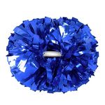 Hooshing 2 Pack Pom Poms Cheerleading Professional Holographic Royal Blue Spot with Baton Handle for Team Spirit School Sports Cheering