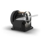 Tormek T-1 Kitchen Knife Sharpener in Carbon Black (UK Version) with Patented Angle Guide - State-of-The-Art Blade Sharpening for European&Japanese Style Kitchen Knives - Tailored for Home Cooks