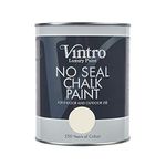 Vintro | No Seal Chalk Paint | Cream | Interior & Exterior Use | Furniture | Walls | Wood | Metal | 1 Litre (Ermine)