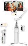 hohem iSteady V3 Phone Gimbal, Gimbal Stabilizer for Smartphones, Upgraded 3-Axis Gimbal Stabilizer, portable and Foldable, Gimbal with Shot Guides, Stabilizer for Blogs, YouTube and TikTok, White