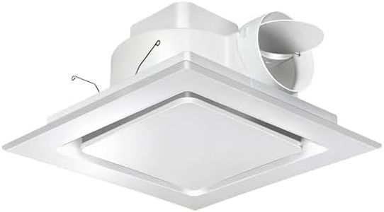 Orsong Bathroom Exhaust Fan 12" Panel Ultra Quiet without Light（10x10 Mount）, 1.0 Sone 130CFM, 4" Duct for Bathroom/Garage/Home