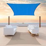 ColourTree 12' x 16' Blue Sun Shade Sail Rectangle Canopy Awning, Heavy Duty Commercial Grade,We Make