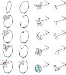 MILACOLATO 20Pcs 20G Nose Rings Hoo