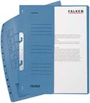 FALKEN Hook-in Bottom-Up Flat Files, A4, 1/2 Cover, 250g - Blue, Pack 50