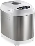 Hamilton Beach Digital Electric Bread Maker Machine Artisan and Gluten-Free, 2 lbs Capacity, 14 Settings, White and Stainless Steel (29987)