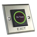 ZKTeco No Touch Stainless Steel Door Exit Switch/Touch Free Exit Push Release Button Switch for Electric Access Control - K1-1D