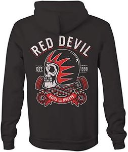 RED DEVIL CLOTHING Hasta La Muerte Zipp Hoodie Pull-On Long Sleeve Black