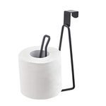 INIUNIK Over The Tank Toilet Paper Holder Stand, Metal Toilet Tissue Roll Holder Dispenser Reserve for Bathroom Storage and Organization- Black