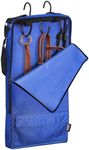 Harrison Howard Bridle/Halter Bag with 3 Prong Tack Rack Sturdy Waterproof Fabric Horse Tack Carry Bag-Blue