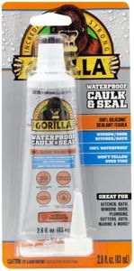 Gorilla 100% Silicone Sealant, 2.8 oz., Clear