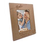 Personalised Uncle Love Heart Engraved Portrait Photo Frame Gift (4 x 6 Inch)