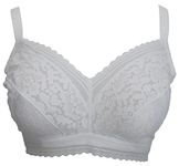 Ex-Store Floral Lace Non Wired Unpadded Full Cup Bralette White 38E