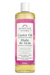 Heritage Store – Castor Oil (473mL / 16 oz) Cold Pressed, Deep Hydration, for Skin, Hair, Lashes, and Brows, Natural, Vegan, Cruelty Free