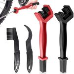 Bike Chain Cleaning Brush, Bike Chain Cleaner Kit, WADY Bicycle Chain Cleaner, Motorcycle Chain Washer,4 Pcs Bike Cleaning Brush for Motorcycles,Bicycles,Mountain Bikes,Electric Dirt Bike (Red,Black)